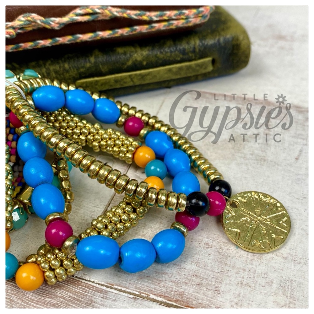 Seven Layer Stacked Beaded Bracelets - Picture 8 of 10